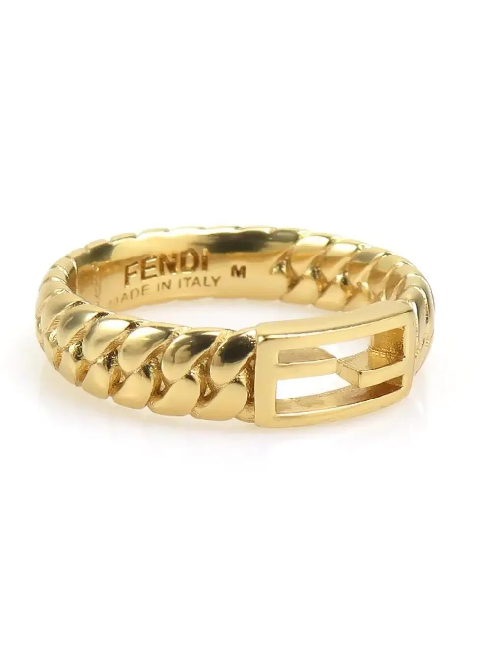 Auth Fendi Ring Gold Metal - #322522F14B